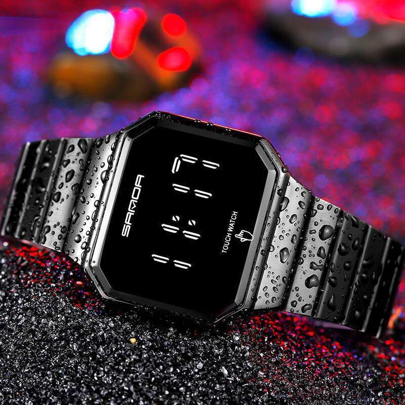 DHwatches Sanda Multifunctional Touchscreen for Men, Fashionable Trendy Square Watch, Waterproof Unisex Electronic Watch