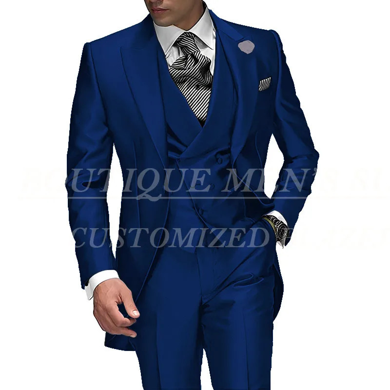 Selling Lapel Single Breasted Men Wedding Suits Purple Groom Tuxedo For Prom Groomsman JacketPantVest 251023