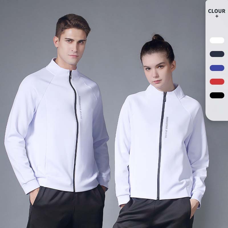 Premium Stand Collar Couple Letter Jacket Quick-Dry Autumn Winter Training Unisex Sports Cardigan Coat