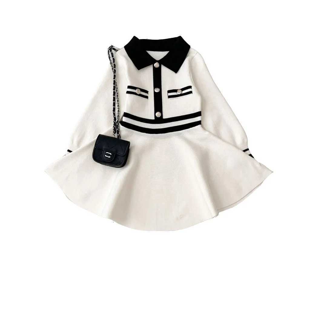 Autumn Fashionable Sweater Dress with Collar Fashionable Campus Style Slim Fit Knit Dress Girls Base Dress Y251105