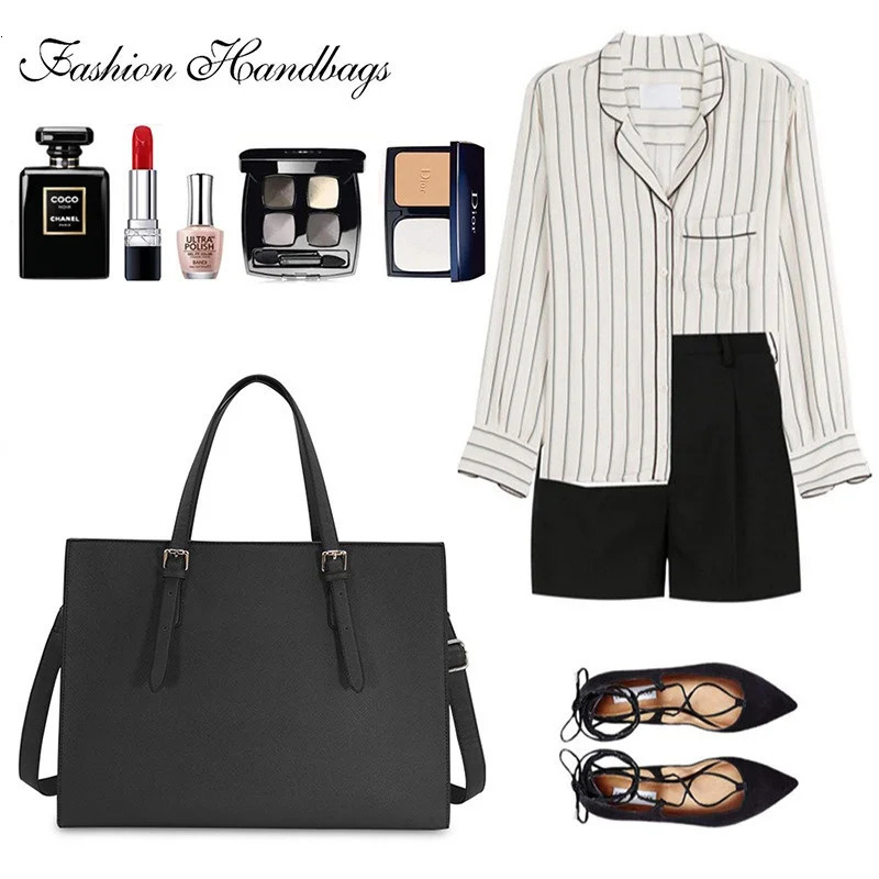 European and American laptop bag cross grey womens multilayer large shoulder fashionable paradigm briefcase 250401