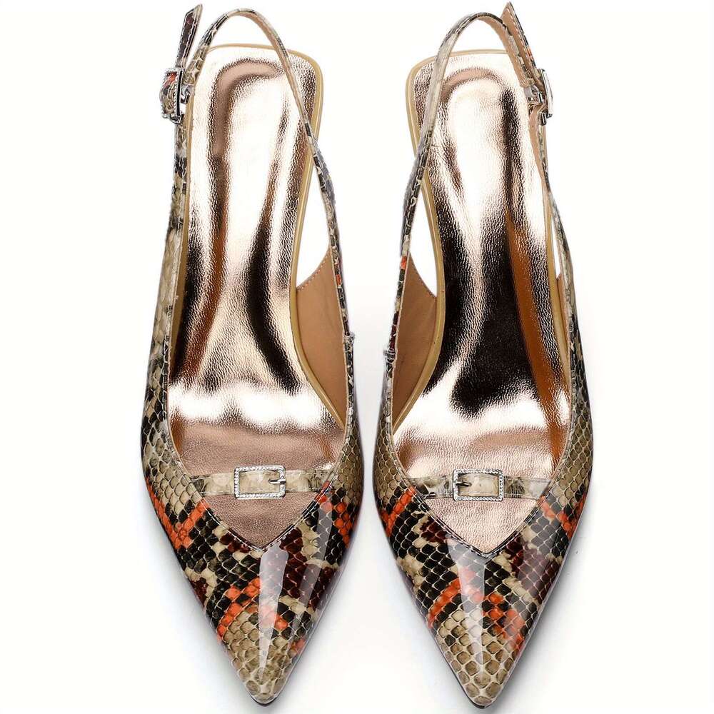TDD Snake Print Womens Sandals Dressy Strappy Wide Sandalias Comfortable Summer Dress Pointed Toe High Heels Ladies Fashion Elegantes 3 Inch Stiletto 