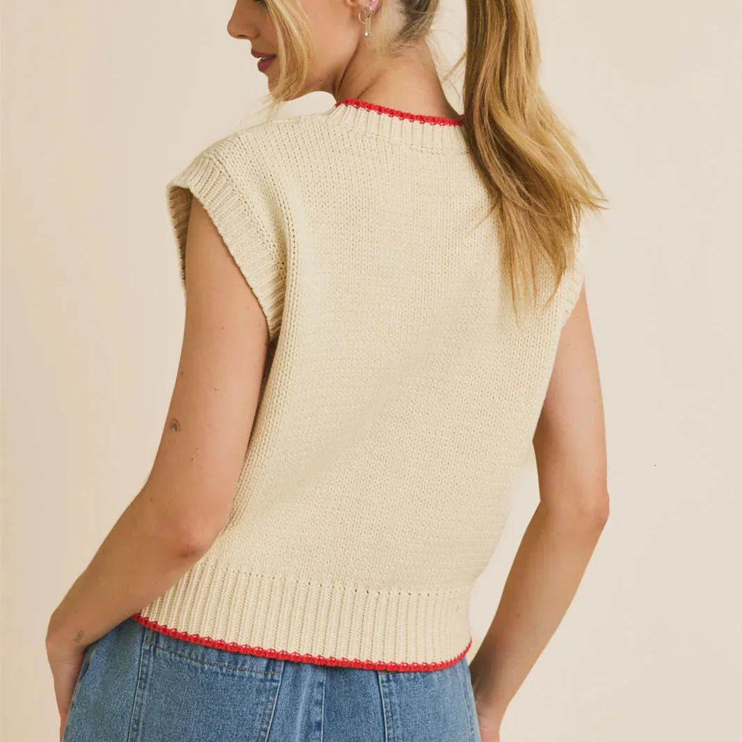 Womens Lobster Sweater Vest Y2k Cap Sleeve Tops Cute Graphic Knit Tank Tops Lightweight Pullover Sweaters Knitwear 251104