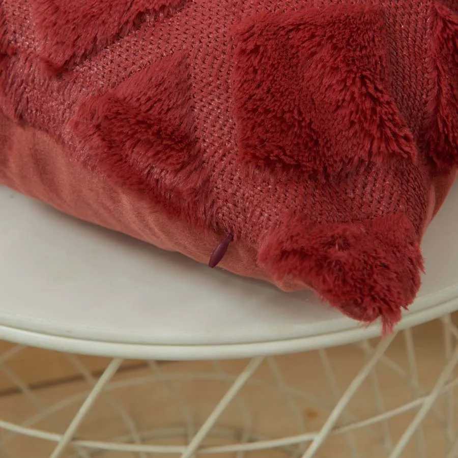 Solid Color Diamond Plush Burgundy Cushion Cover Soft Pillow Covers 45x45cm for Living Room Sofa Home Decorative Pillowcase Y251105