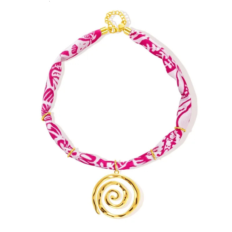 Boho Choker Necklace for Women Mom Waterproof Stainless Steel Conch Starfish Charm Scarf Colorful Ribbon Pendant Jewelry 251031