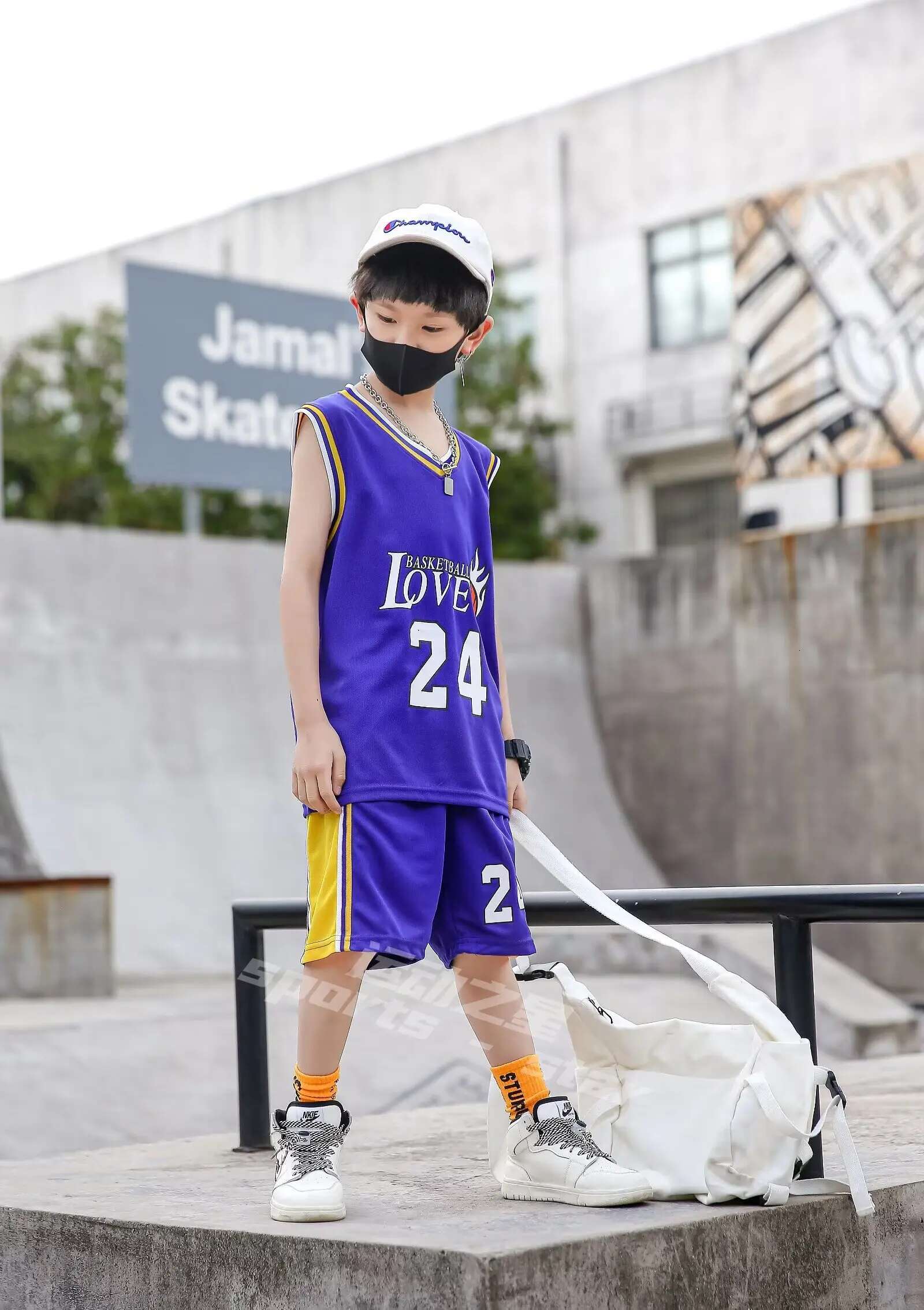New 24/25 children's clothing suit boys and girls jersey compeon team uniform training basketball vest Model 035