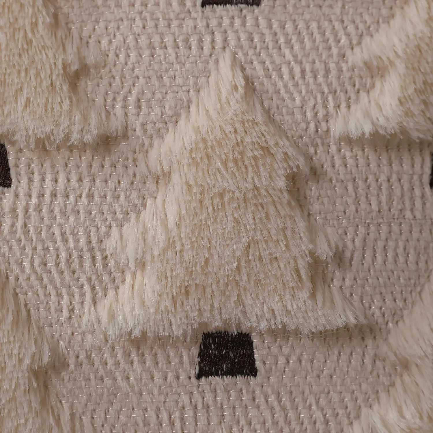 Christmas Throw Pillow Cover 18x18 Decorative Pumpkin Pattern Beige Pillowcase Soft Plush Faux Wool Cushions for Home Sofa Couch Y251105