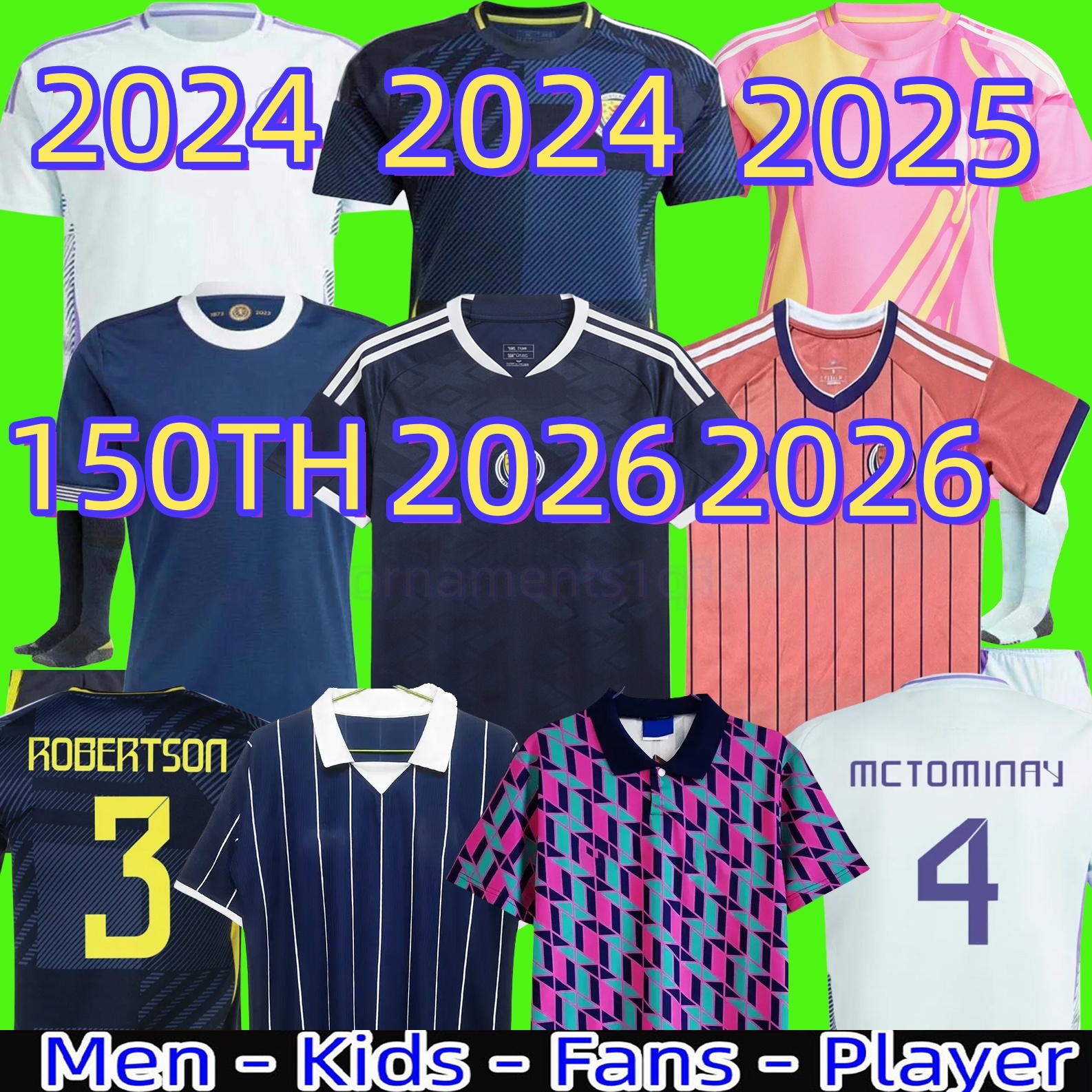 25 26 27 scotland football shirt Soccer Jerseys 2025 2026 ROBERTSON McTominay McGREGOR SHANKLAND MCGREGOR Homemaillot de Foot men kids kits unifrom pink WOMEN 150TH