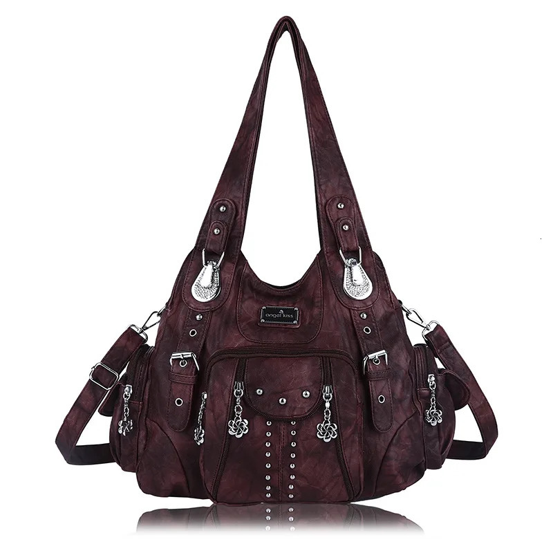 Women Handbags Black Vintage Shoulder Bags Fashion PU Handbag Female Satchel Bigcapacity Shoulder Purse Bag bolsa feminina 251031