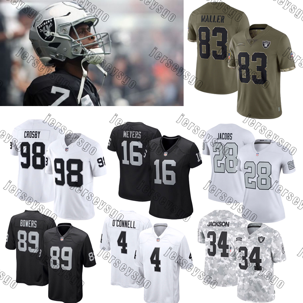 89 Brock Bowers Football Jersey Raiderss Maxx Crosby Davante Adams Aidan O'Connell Charles Woodson Robert Spillane Bo Jackson Jakobi Meyers Gardner Minshew II