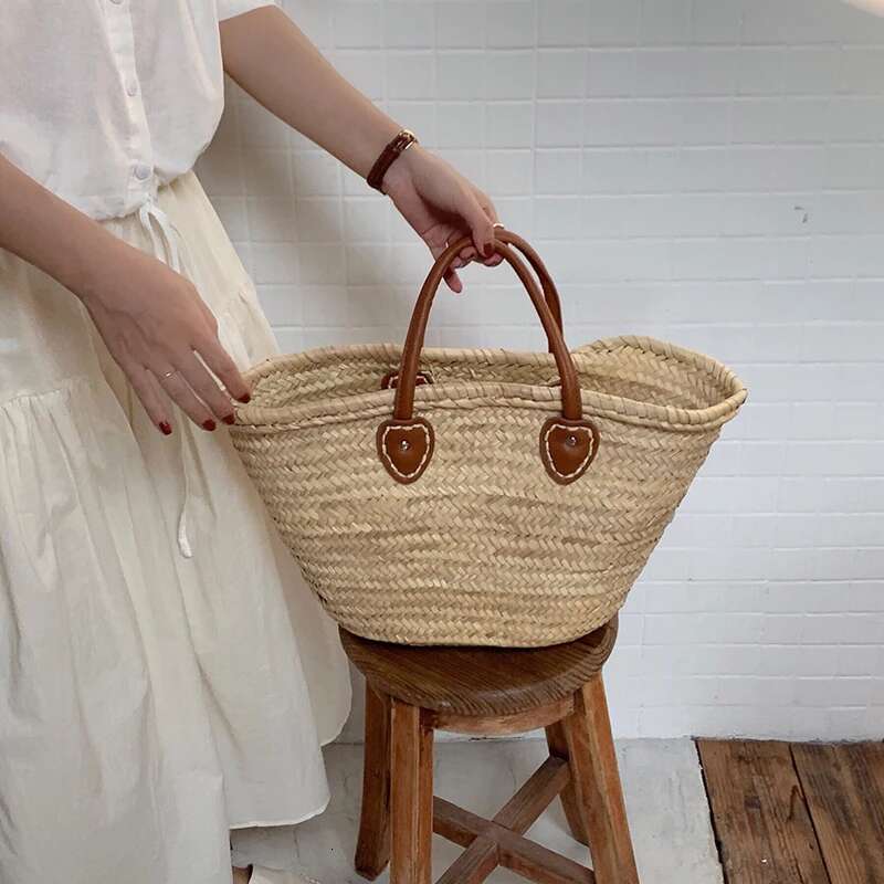Beach For Summer Women Straw Bag Big Travel Raffia Hand Bags Tote Wicker Handmade Handbag Fashion Rattan Carrycot 2023