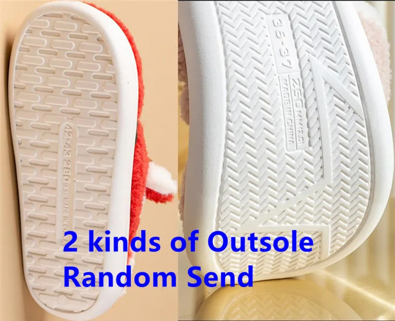 2025 Thick Sole Christmas Deer Slippers Women Men Indoor Warm Slipper Soft Plush Home Floor Lovers Winter Platform Shoes 251031