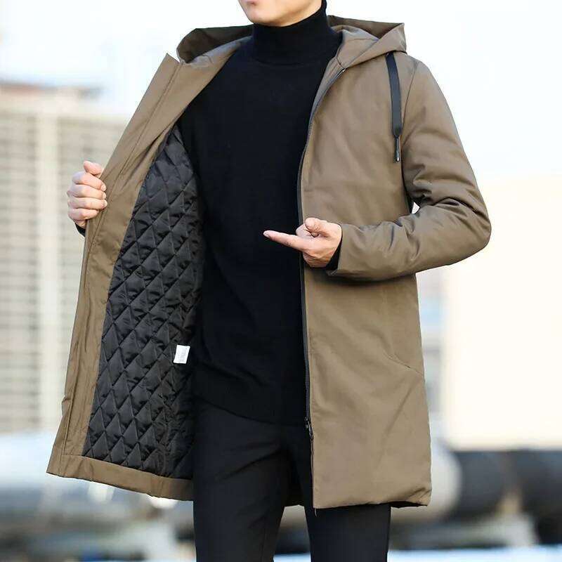 Autumn Winter Men's Trench Male Windbreaker Outerwear Jaquet Man Coat Casual Thicken Warm Hooded Parkas Men Jackets