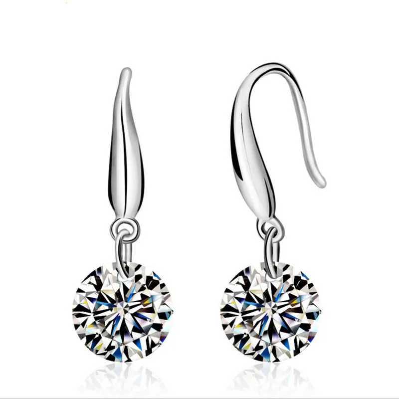 1 Carat Moissanite Earrings Wen 925 Sterling Sier Drop Earrings 14k White Gold Plated Copy Diamond Pendant Earrings JewelryC250402C250403