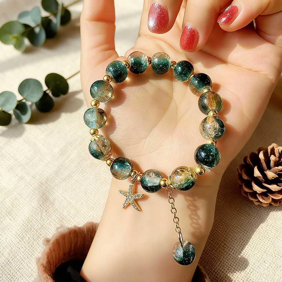 Bohemian Blue Gradient Crystal Beaded Women Ocean Style Starfish Pendant Charm Fashion Handmade Jewelry Gift C251105