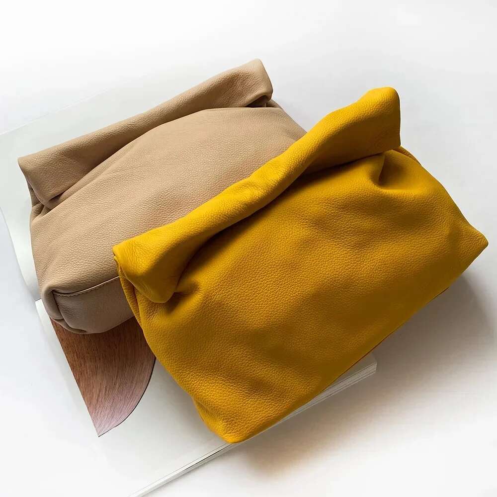 Jamhoo Personality Roll-Edge Lazy Casual Soft Phone Women High Quality Holding Large Bag Designer Handbag Clutch