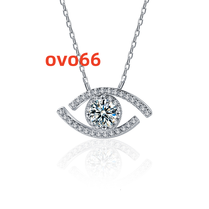 XMZ065 05 D Color Moissanite Diamond Pendant Necklaces for Women Evil Eyes S925 Sterling Silver Neck Clavicle Chain