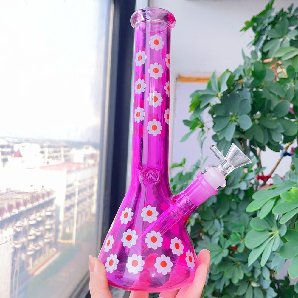 Daisy glass Water Bongs Hookahs Downstem Perc Heady Glass Smoking Water Pipe Bubbler Rigs With 14mm Bowl 9.8''