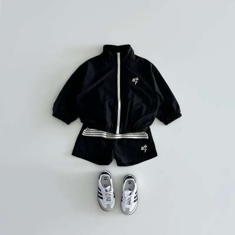 Summer Girls Boys Ultralight Sun-Protective Clothes Sets 2Pcs Zipper Jackets + Shorts Kids Tracksuits Coats Child Outfit Costume