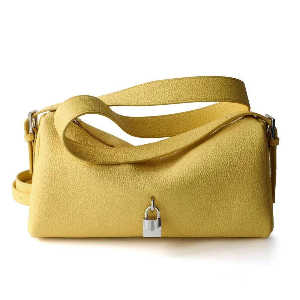 Designer LOCK Handbags Soft Horizontal Cylindrical Shape Pillow Leather Women Shoulder Bag Yellow Sky Blue Purse Gift St1105