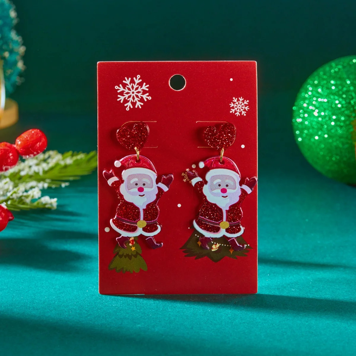 Christmas Acrylic Heart Santa Claus Deer Candy Crutch Xmas Tree Soldier Drop Earrings Cute Holiday Jewelry For Women Men Gifts 251104