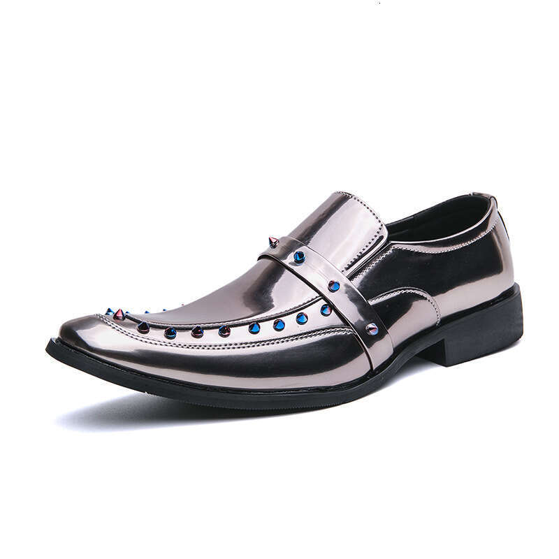 Large Chelsea Small 33-45 Couples English Style Pointed Leather Shoes Trendy Gold