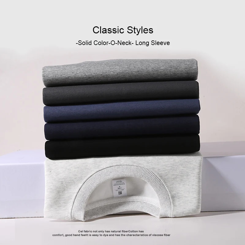 Solid Colors Mens Crewneck SweatshirtCotton-blend Pullover 251104