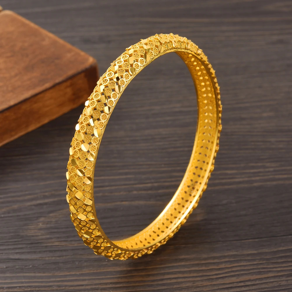 Bangrui 24K Dubai Gold Color Wedding Jewelry For Women Men Saudi BraceletBangles Jewelry 251031