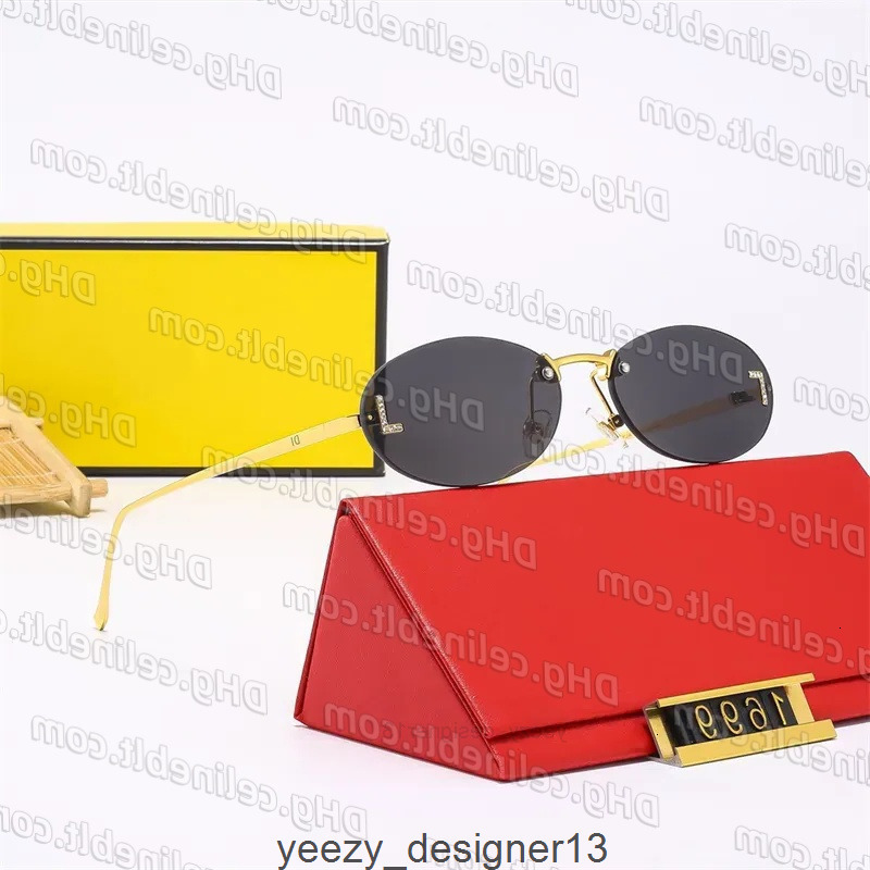 designer sunglasses fashion f men sun glasses women oval frameless fendilies beach goggles high quality sunglass with box for woman 5YG1 1KLY