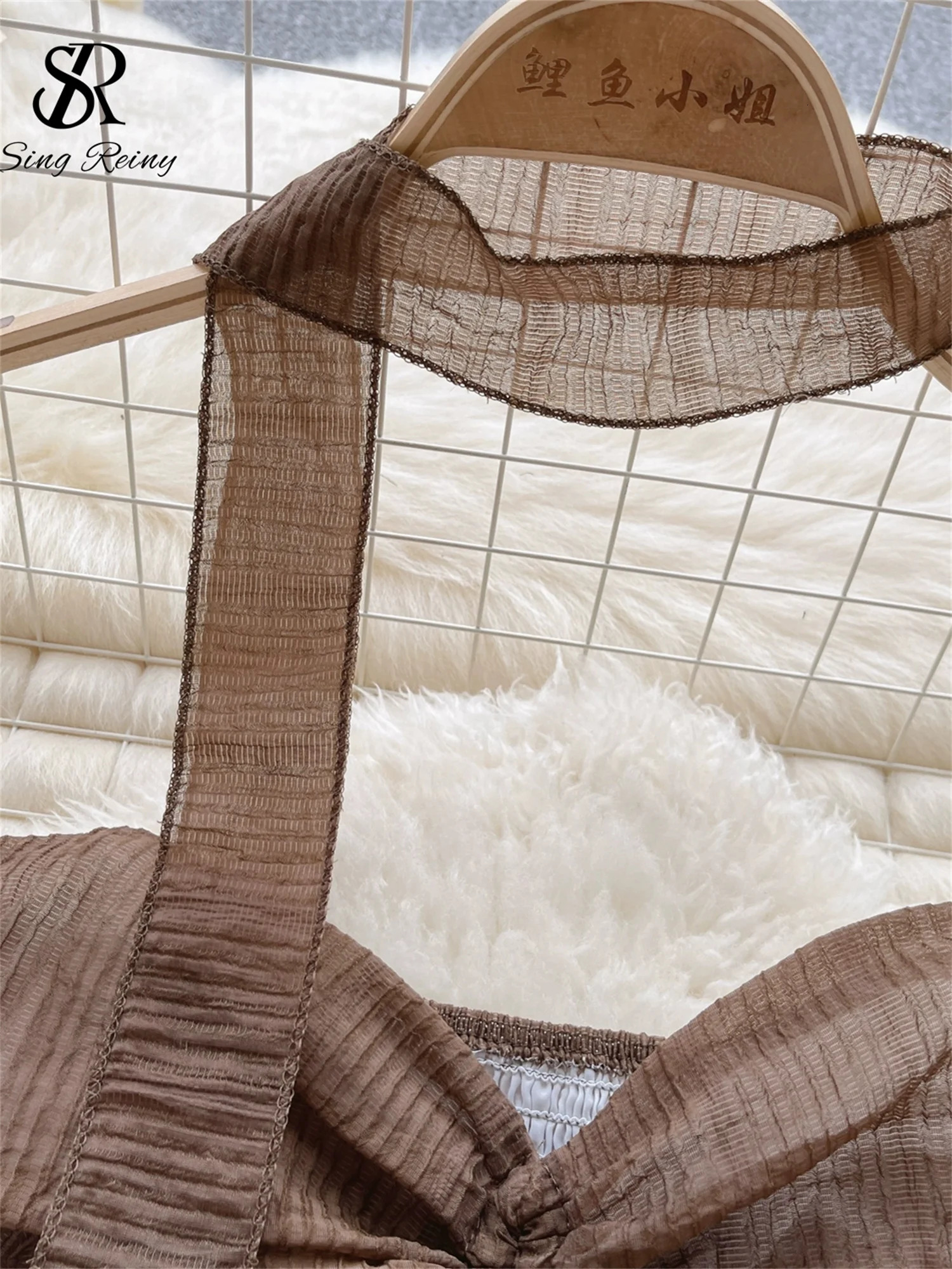 Singreiny Beach Style Chiffon Pipe Top Strap Lace Top Bow Shoulder No Back Fashion Street Clothing Sexy Tank Top 250403