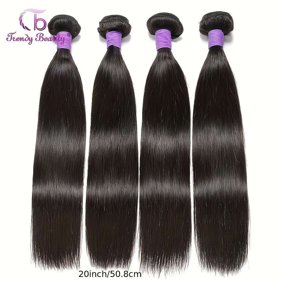 Brazilian Bundles Human Hair Dyed Can Be Bleached Double Weft Unprocessed Straight Extensions Natural Black Color For Women