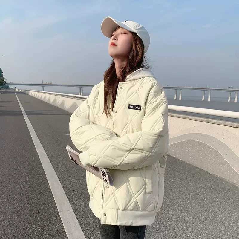 New Bread Suit Womens Winter Down Cotton Jacket Short Zipper Loose Trench Coats Female Causual Parkas Outerwear Warm Basic CoatT251105