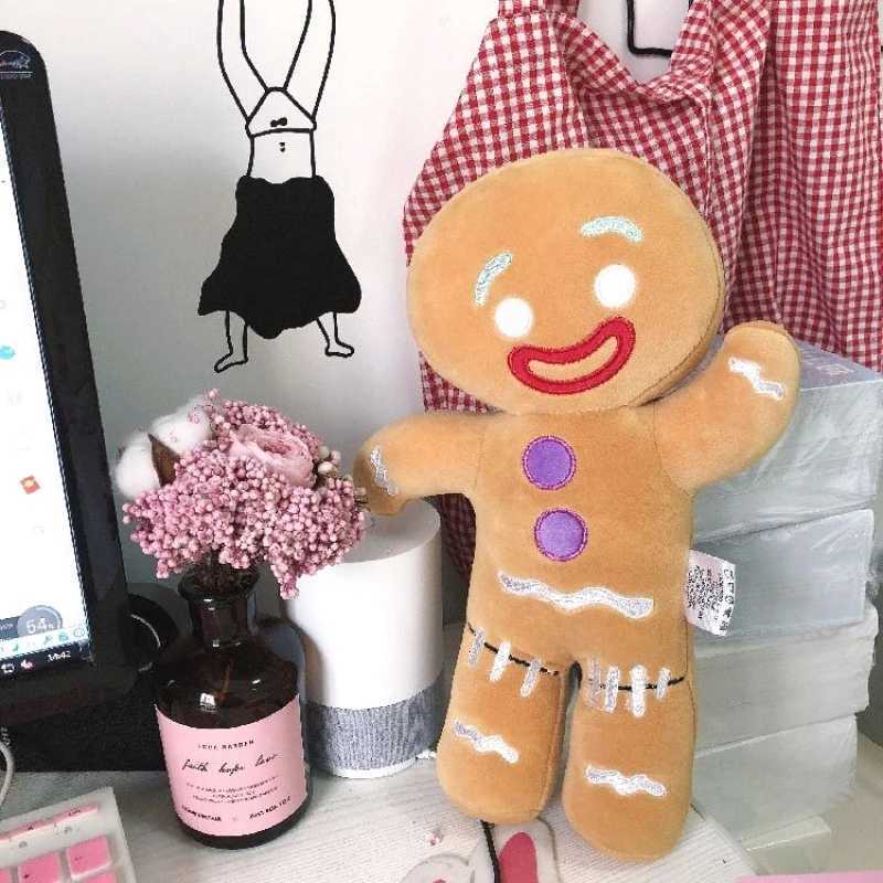 Big Christmas Plush Gingerbread Man Cushion Merry Christmas Pillow Ornament Decor for Home Xmas Ornaments New Year Gift Y251105