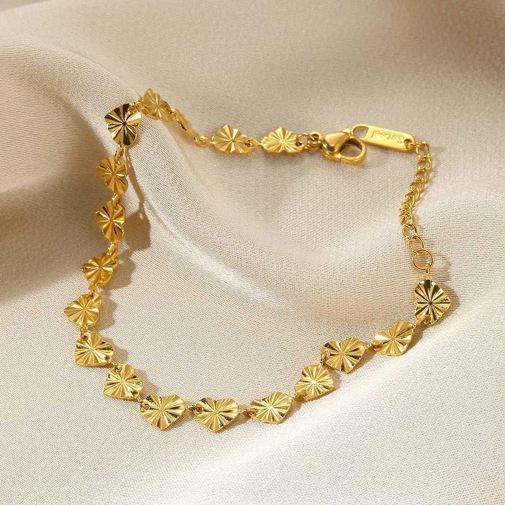 Handmade Stainless Steel Double Layer Bead Bracelet For Women Tassel Heart Bangle Bracelets Beach Waterproof Pulseras JewelryXJ251105