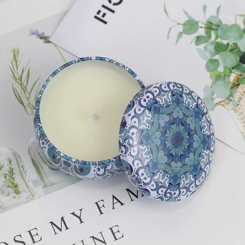 Soy wax smokeless candle in tin can home scented candle bedroom aroma candle decorative candle scented emergency lighting C251105