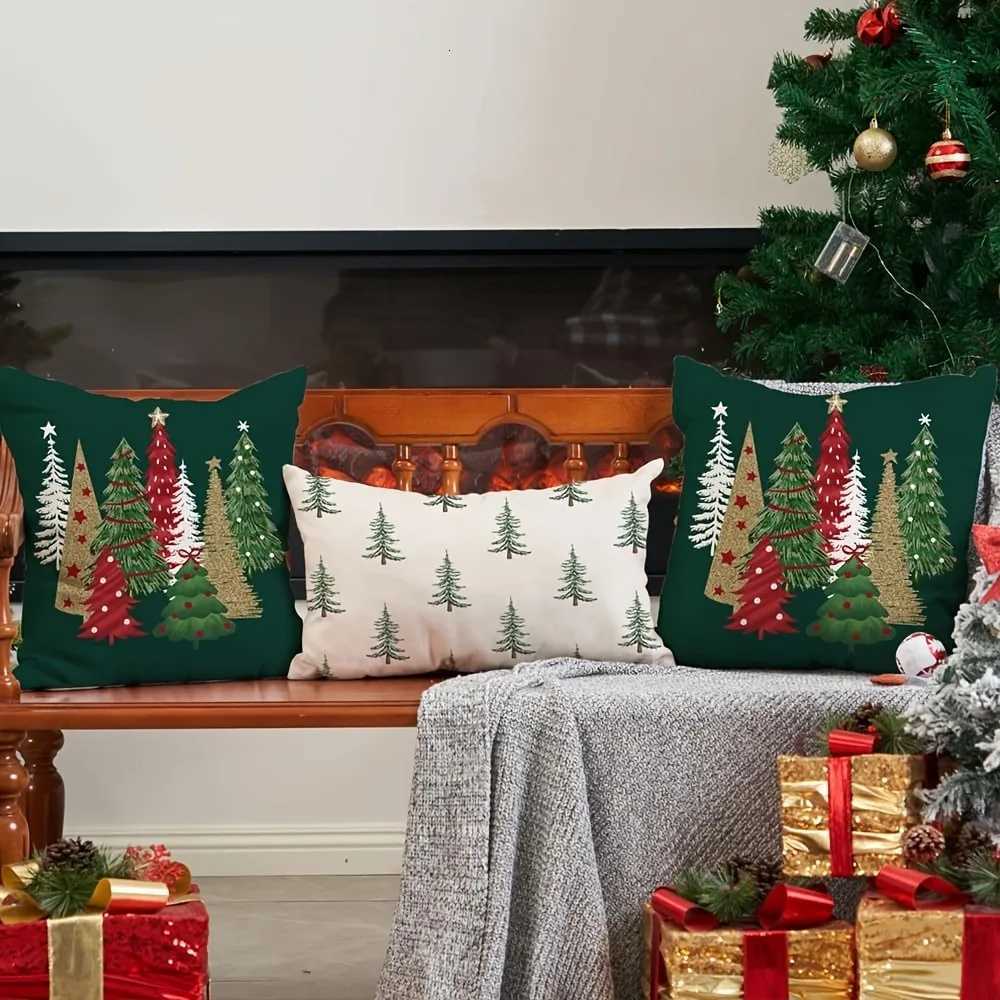 1pc Christmas Tree Forest Throw Pillow Cover- Perfect Festive Decor for Christmas Ideal Small Gift for Holiday Y251105