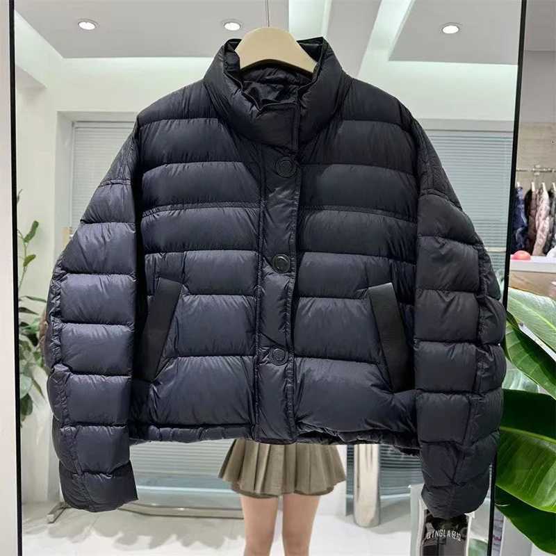 Korean Style Lightweight Down Cotton Jackets for Women 2025 New Winter Solid Casual Loose Warm Short Coats Snow OuterwearT251105