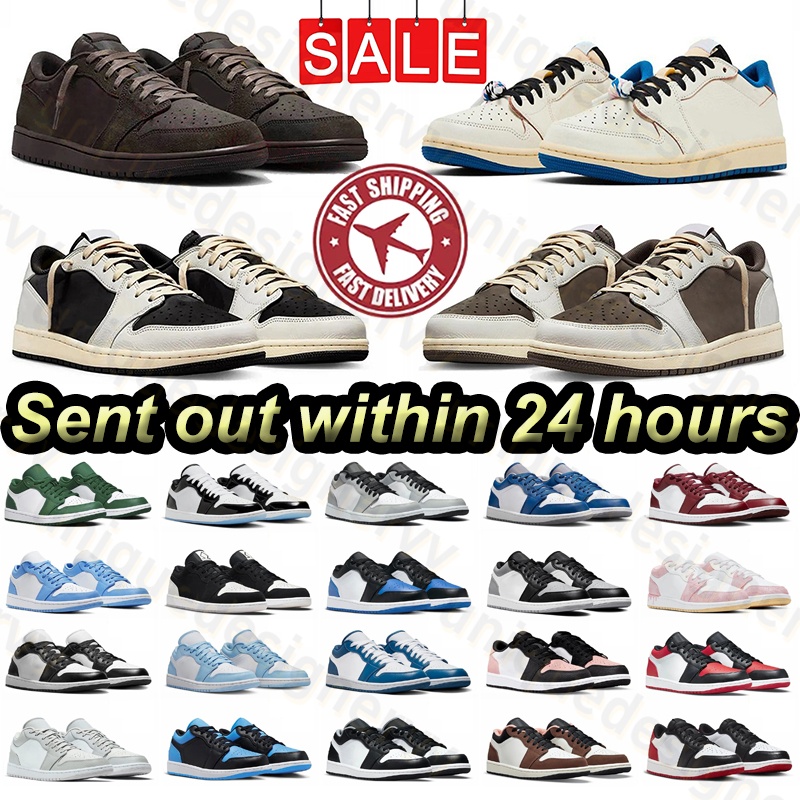 Designer Basketball Low 1s Shoes Reverse Mocha Canary Neutral Olive Black Wolf Grey Green Yellow Triple White Red Fuchsia Brown Women Men Sneakers 36-45
