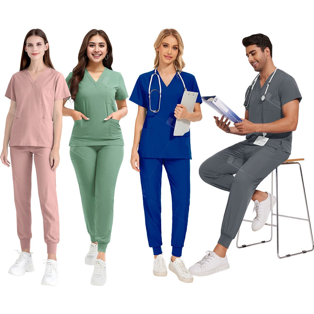 Lightweight Anti-wrinkle Uniform Woman Men Nurse Scrub Set Soft Breathable Jogger Nursing Clinical Workwear 251104