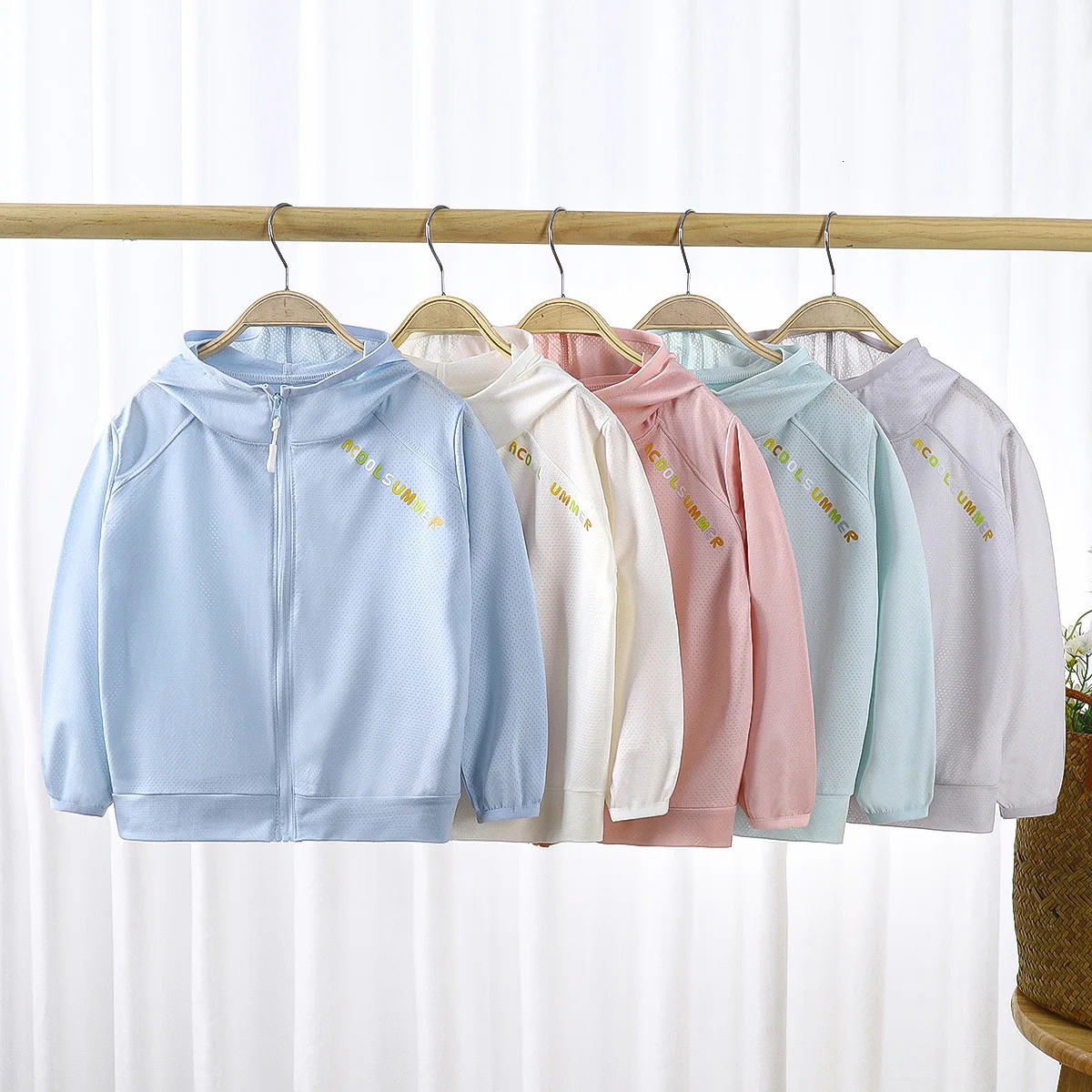 Baby girl boy sun protection jacket childrens teenagers ice silk outdoor UV cardigan 2024 summer clothing 250325z