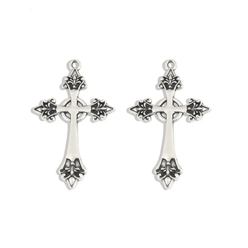 15 silver 43x26mm Jesus Cross Charm Religious Belief Pendants Suitable for DIY Jewelry Making Handmade Accessories 250325
