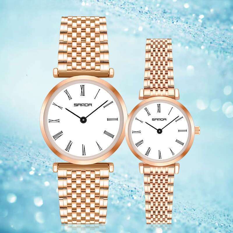 DHwatches Sanda New Watch Fashion Trend Simple Diamond-Studded Roman Numerals Steel Band Waterproof Women's Wristwatch