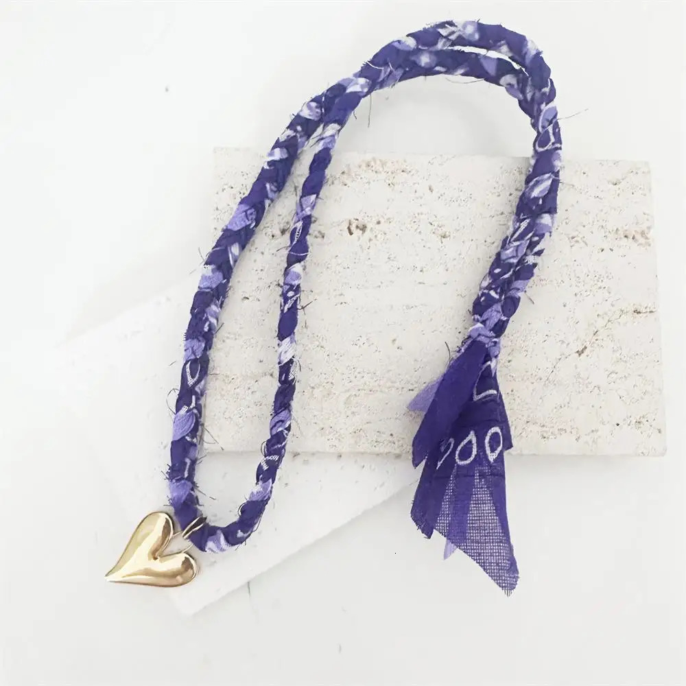 Geometric stainless steel heartshaped Bandana trendy necklace Summer Beach Vocation Jewelry 251031