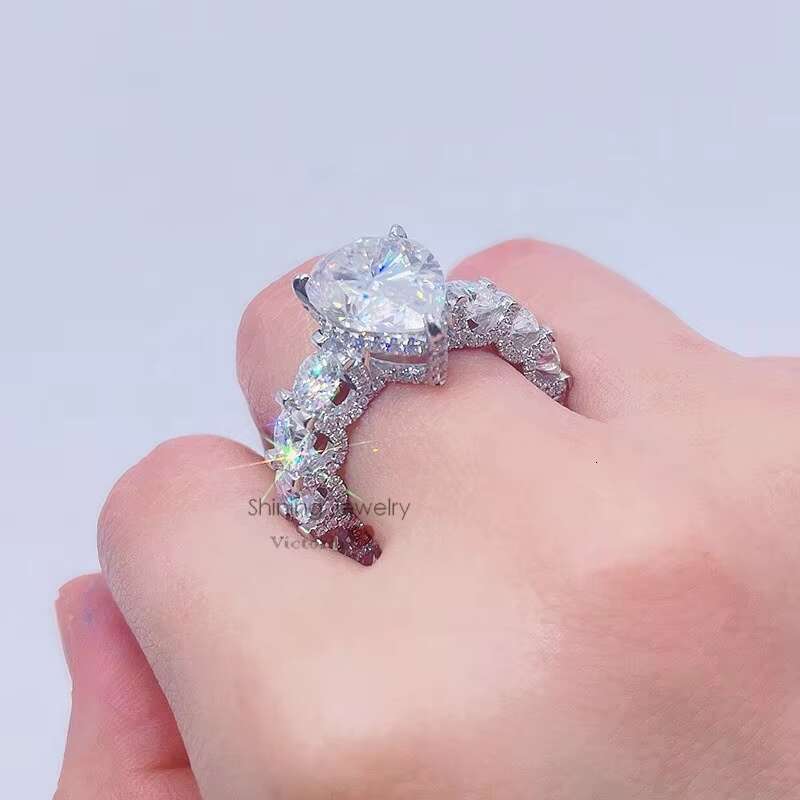 5cts Main Stone Luxury Vintage Engagement Ring Moissanite Ring White Gold