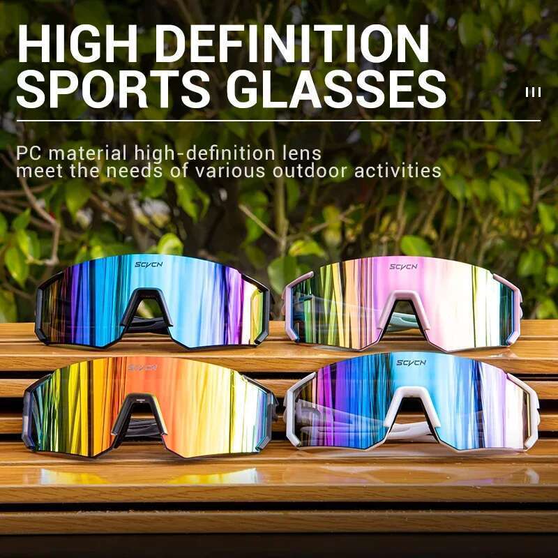 SCVCN New Outdoor Sports Bike Mountain Driving Cycg Sunglasses Hiking Men Road Bicycle Glasses UV400 Goggles