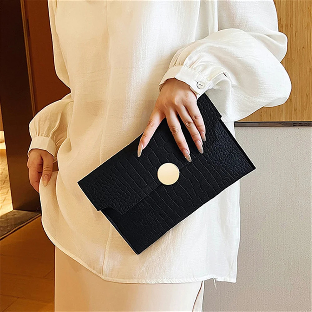 Felt large capacity handbag womens bag fashionable stone pattern handbag envelope wallet square handbag for wedding parties 250402