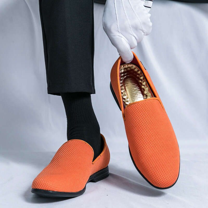 Large size simple breathable 2024 Spring and Autumn new men's business casual set loafers