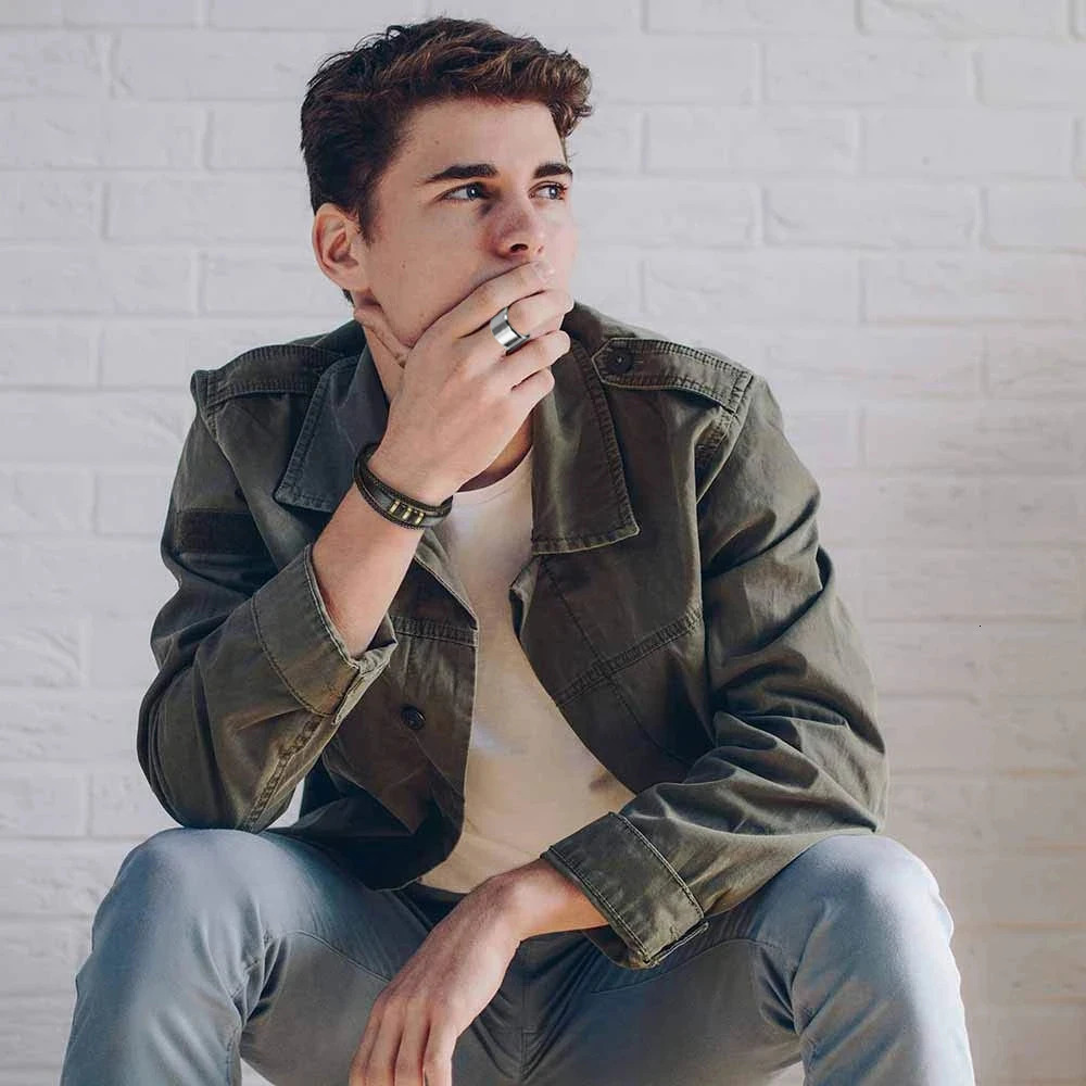 High Quality 15mm Chunky Brushed Ring For Men Stainless Steel Wide Bulky Punk With Beveled Edges Male Band Jewelry Accessories 251031