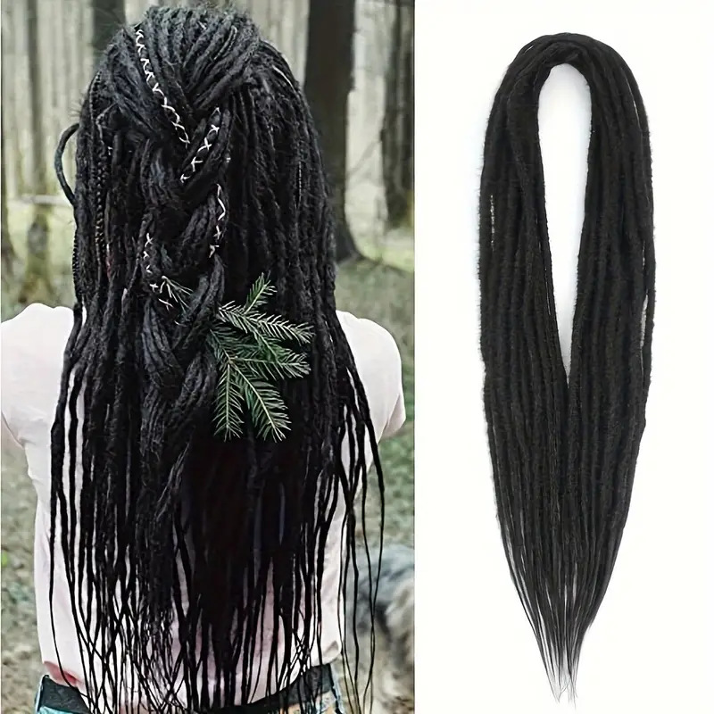 European-style synthetic fiber crochet wig with 0.6cm dreadlocks, double-tailed dreadlocks, manufacturer's stock available