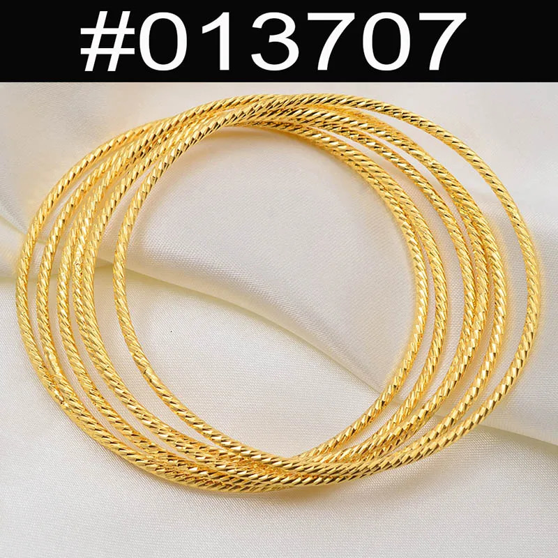 Anniyo 6pcslotAfrican Gold Color Shiny Bangles for Women Girls Dubai Circle Bracelet Jewelry Ethiopian Bride Wedding 013707 251031